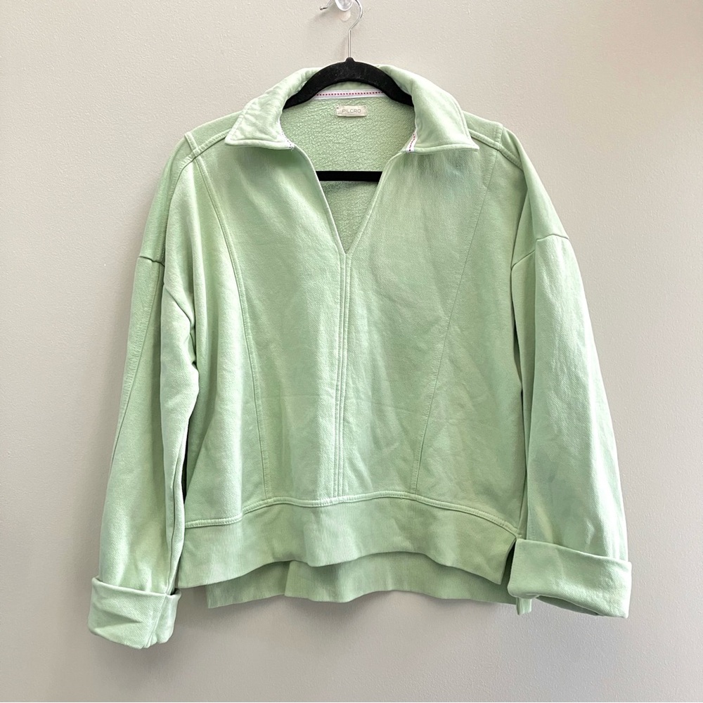 Anthropologie Pilcro Pullover Oversized Sweatshirt Women's Size XS Lime Green